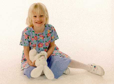 [Picture of Alyssa with stuffed bunny]